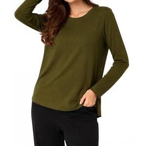 NEW FRENCH KYSS scoop neck top in army